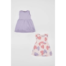 Defacto Kız Bebek Desenli Kolsuz 2li Elbise C0071a524smpn675