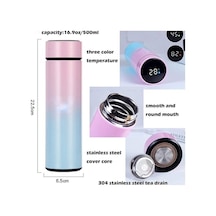 Novahub Mavi Ve Pembe Akıllı Paslanmaz Çelik Termos Sıcaklık Göstergesi Akıllı Su Şişesi Termoslar Termoslar Kahve Fincanı Lm Mavi Ve Pembe