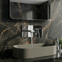 Krom Ankastre Banyo Lavabo Bataryası