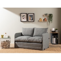 Pafu Saga İkili Katlanır Yataklı Koltuk Keten Açık Gri