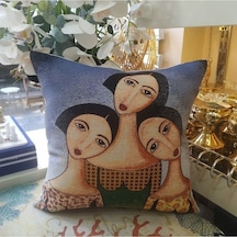 Goblen Soyut Desenli Kırlent Kılıfı