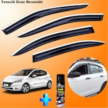 Peugeot 208 Mügen Cam Rüzgarlığı Abs Nikelaj Krom Cam Rüzgarlığı 2012-2019 + Ebrayn Lastik Parlatıcı