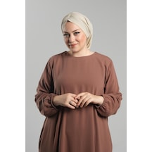 Hürrem Bone Bej Pratik Hazır Geçmeli Tesettür Bone Sandy Büzgülü Salaş 2119 12 Bej