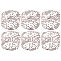 Suntek 6x El Sanatları Peçete Halkaları Parti Yemek Masası Gümüş