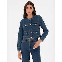 Pierre Cardin Kadın Mavi Ceket Denim 50306930-vr036