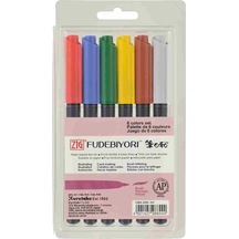 Zig Fudebiyori Fırça Uçlu Kalem Brush Pen 6 Renk Set