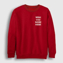 Presmono Unisex Wish Astroworld Travis Scott Sweatshirt Kırmızı