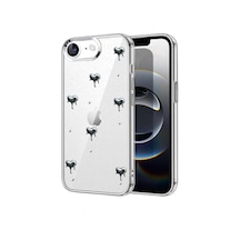 Newface Apple İphone 16e Fiyonk Desenli Kapak - Desen 1 Beyaz