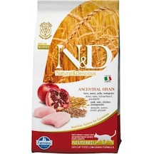 N&D Düşük Tahıllı Tavuklu ve Narlı Kısırlaştırılmış Yetişkin Kedi Maması 1500 G