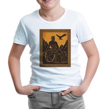 Prometheus And The Eagle From Greek Mythology Beyaz Çocuk Tshirt 001