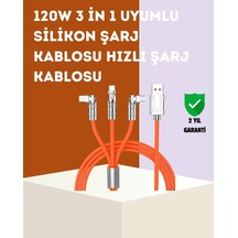 120 W Hızlı Çözüm Sunan 3'ü 1 Usb Şarj Kablosu Sağlam Gövde Diğer