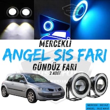 Renault Megane 2 2003-2008 Uyumlu Üniversal Mercekli Angel Sis Farı Metal Su Geçirmez 76 Mm Mavi Halkalı Gündüz Sis Farı 55982127