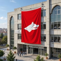 Kırmızı Beyaz Göktürk Bayrağı 140gr Premium Raşel Kumaş 6x9 Metre Diğer