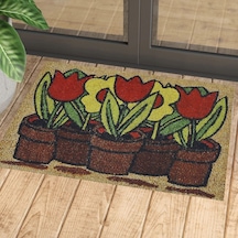 Çiçek Desenli Kauçuk İç Ve Dış Kapı Önü Paspası 45x70