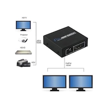 Px-5002 2 Port Hdmı Splitter, 1 Giriş 2 Çıkış Adaptörlü Hdmı Çoklayıcı, 1080p 2k 4k Fhd 3d Görüntü Dağıtıcı, Pc Laptop Uydu Alıcı Ps5 Xbox Dvr Nvr Tv Box İçin Aynı Görüntü Ekran Çoğaltıcı