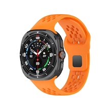 Galaxy Uyumlu Watch Ultra 47mm Zore Krd-119 Delikli Tasarım Silikon Kordon-turuncu