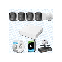 Provzen Hikvision 4 Lü İp 4mp Güvenlik Kamerası Seti Colorvu Mikrofonlu Olay Anında Bildirim