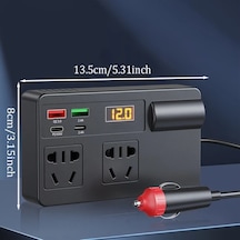 Xuweiwei Otomotiv İnvertörü 220v Saf Sinüs Dalgası Kamyon Kampçılık 30w Usb C Pd Hızlı Şarj Lcd Ekran