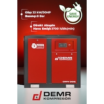 Demr Kompresör DMV30E 30HP İnvertörlü Vidalı Hava Kompresörü