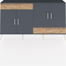 Arges Konsol 5 Raflı 2 Çekmeceli 4 Kapaklı 176x30x99 Antrasit-ant Antrasit-antrasit/çam