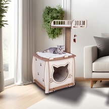 Patihomes Kedi Evi Ve Kedi Tırmalama Evi Yataklı