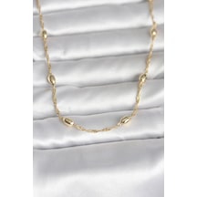 Cm 14k Gold Renk Burgu Zincirli Damla Topçuk Model 45 Cm Kadın Kolye - Tj-bko11001 Çok renkli 07564362