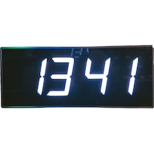 Dijital Led Duvar Ve Masa Saati Ve Derece - Beyaz Kasa Ölçüsü: 16x40 Cm