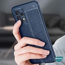 Galaxy A73 5g İçin Kılıf Deri Dokulu Silikon Lacivert Galaxy A73 5g İle Uyumlu Kılıf - Lacivert 50 x 22