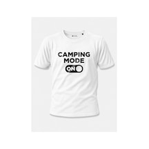 North Whiskers Camping Mode On Baskılı %100 Pamuklu Unisex Lacivert Kamp Tişörtü Beyaz - 875041596 Beyaz - 875041596 Beyaz