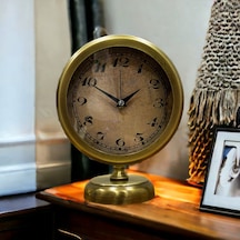 Eskitme Gold Metal Ofis Salon Otel Masa Saati 25*20 cm Y8
