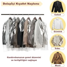 Gardırop Içi Askılık Yuvalı 70x100cm Kuru Temizleme - Dolap Içi Şeffaf Saklama Naylonu 10adet