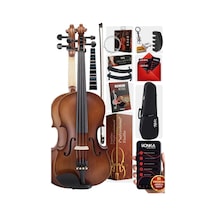 Midex LMA-644-TYS Profesyonel Ahşap Mat Keman 4/4 Tam Boy (Yastık Yedek Tel Çanta Yay Reçine Metod)