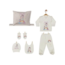 Pia Baby Gl 1916-08 İsme Özel Yastık Zıbın Set Krem