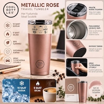 Cool Bottles Metalik Rose Pembe Bardak Çelik Termos 550 Ml Metallic Rose - Cbt55mer