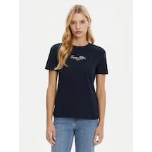 Tommy Hilfiger Tommy Hılfıger Kadın T-shırt Ww0ww45428-c1g Lacivert