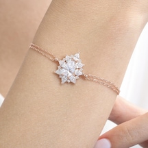 Mia Vento Effective Diamond Londra Tutkusu Rose Renk Işıltılı Gümüş Bileklik