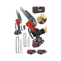 Alman 148 Vf 10 Ah%100 Kömürsüz Motor Akülü Dal Kesme Budama Testere Bıçkı Makinesi 15 Cm Kırmı