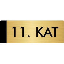 Metal Yönlendirme Levhası, Departman Kapı Isimliği 11. Kat 5x20 Cm Altın Renk