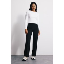 Babokah Toparlayıcı Ön Dikişli Flare Siyah Tayt Siyah