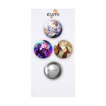 The Ensemble Stars Koga Oogami 3'lü Metal Rozet Seti 58mm İğneli Buton Çanta Yaka Rozeti Çok Renkli