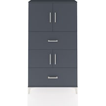 Arges Dolap 3 Raflı 2 Çekmeceli 4 Kapaklı 88x30x163 Antrasit-antrasit Antrasit