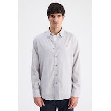 D'S Damat Ds Damat Comfort Vizon Çizgili Gömlek 6hc02g816304m Çok Renkli