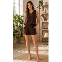 Suısy Solace Dantel Detaylı Şortlu Pijama Takımı Çok Renkli