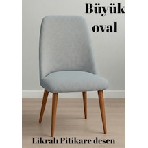 Mutfak Sandalye Kılıfı Büyük Oval Likralı Yıkanabilir, Streç,lastikli Bambu Sandalye Örtüsü 1 Adet Gri - 797602323 Gri