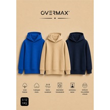 Overmax Çocuk 3'lü Sweatshirt Takımı 3-12 Yaş Saks Mavisi-bej-lacivert - 917542430 Saks Mavisi-bej-lacivert