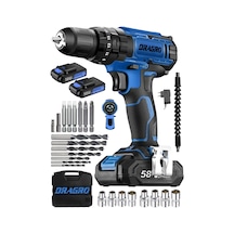 Dragro 58v 5AH GTX-58 Darbeli Çift Akülü Vidalama Makinesi