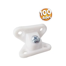 100 Adet Açılı Köşe Çektirme Dolap Kelebek Bağlantı % 100 Kırılmaz - Beyaz Beyaz