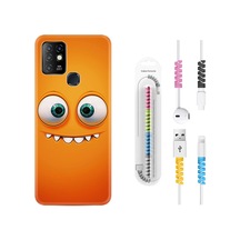 Infinix Hot 8 Kılıf Kablo Koruyuculu Dişlek 1615 Siyah