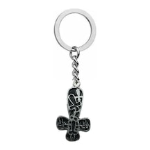 İç İçe Haç Figürlü Metal Anahtarlık Unisex Gotik & Alternatif Aksesuar