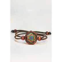 Tahtakolik Mandala Ahşap Bileklik Tek Ebat N11.55714 Kahverengi